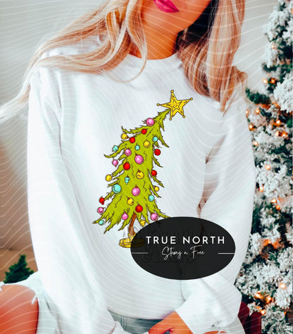 Sweatshirt Or T-Shirt Christmas Grinch Tree #2  Jumbo Print .