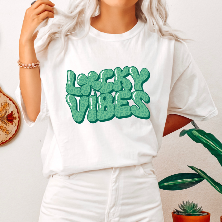 Lucky Vibes St Patricks Day T-Shirt or Sweatshirt - Festive Holiday Clothing