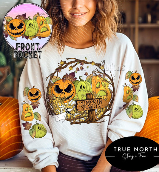 T-Shirt Sweatshirt Halloween Pumpkin Season  Jumbo Print .