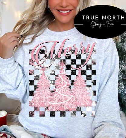 Sweatshirt Hoodies & T-Shirts  Christmas Merry Merry In Pink .