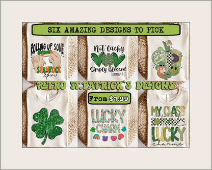 St Patricks Day T-Shirt  Sweatshirt Bundle - 6 Unique Designs .