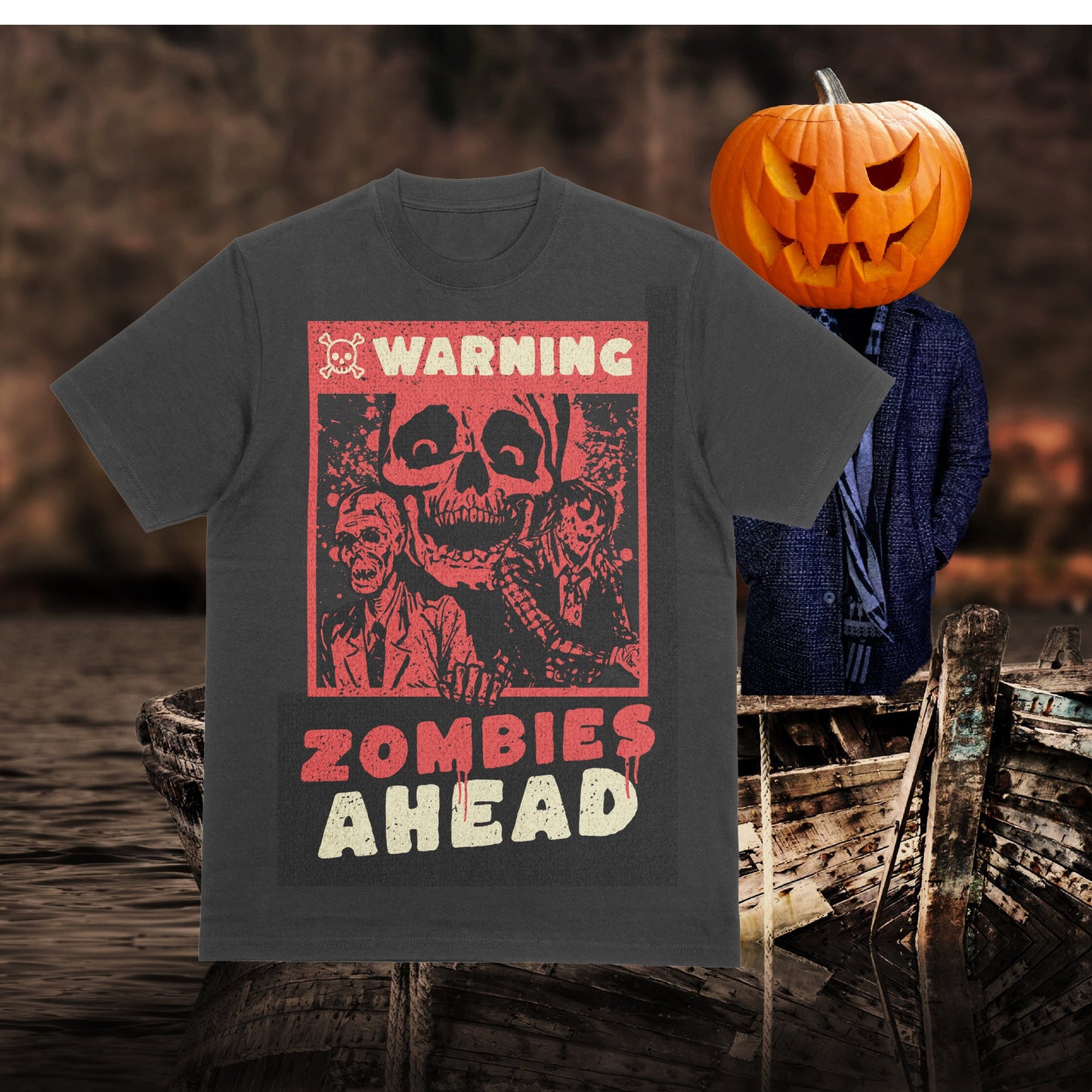 T-Shirt Or Sweatshirt  Fall Halloween Zombies Jumbo Print .