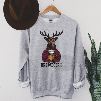 Sweatshirt or T-Shirt Christmas Brewdolph Rudolph .