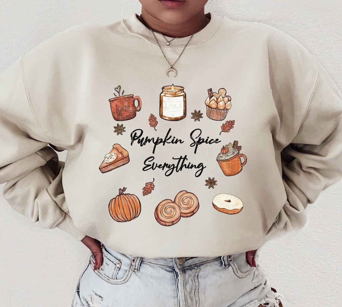 T-Shirt or Sweatshirt Fall Theme Pumpkin Spice Everything Halloween .