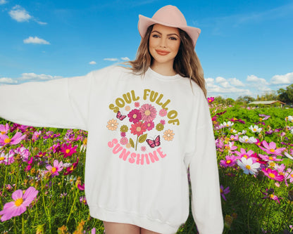 T-Shirt Or Sweatshirt Hoodie  Soul Full Of Sunshine  Vintage Summer .