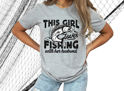 T-Shirt Or Sweatshirt and Hoodie Fishing with Husband