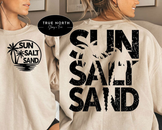 Jumbo Size T-ShirtSweatshirt Combo - Summer Sun Salt and Sand - 3 Color Options .