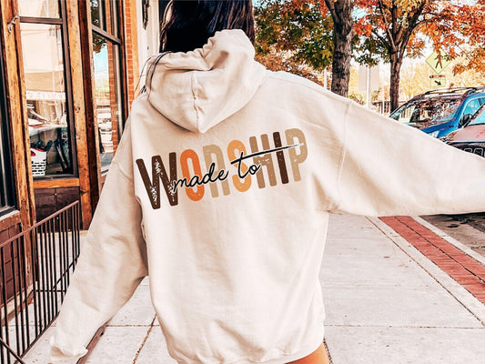 Made to Worship Christian Sweatshirt T-Shirt Hoodie - Perfect for Faith-Filled Fashion .