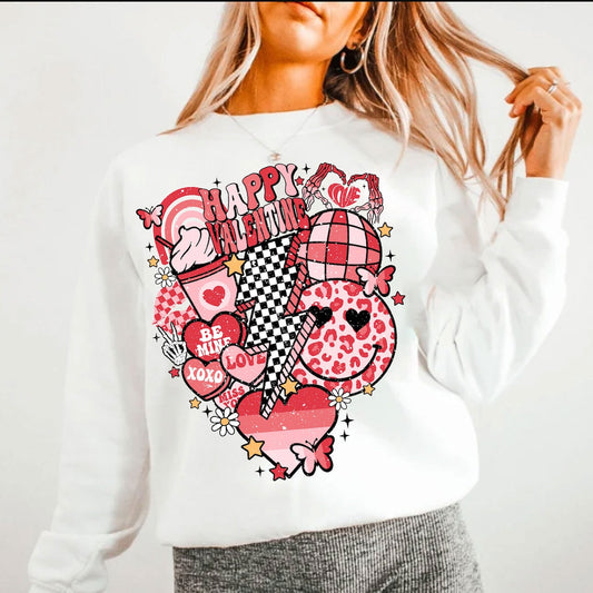 Happy Valentine Sweatshirt or T-Shirt Comfy and Stylish Choice for Couples .