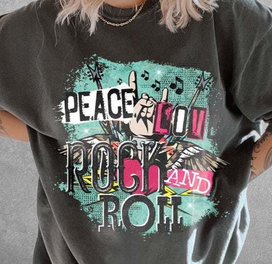 T-Shirt Or Sweatshirt  Vintage - Peace Love And Rock N Roll .