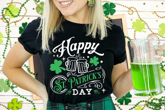 St Patricks Day Happy T-Shirt or Sweatshirt - Limited Edition .
