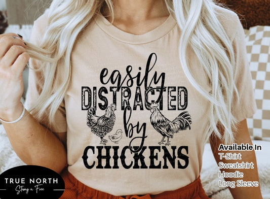 DTF Transfer Easy Distracted by Chickens