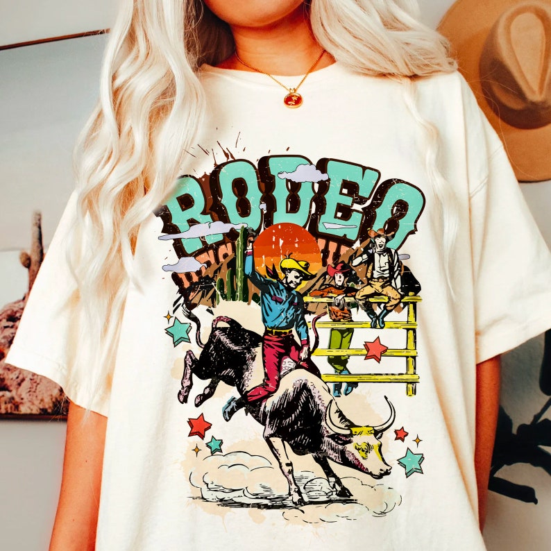 T-Shirt Or Sweatshirt Western Rodeo LARGE Print .