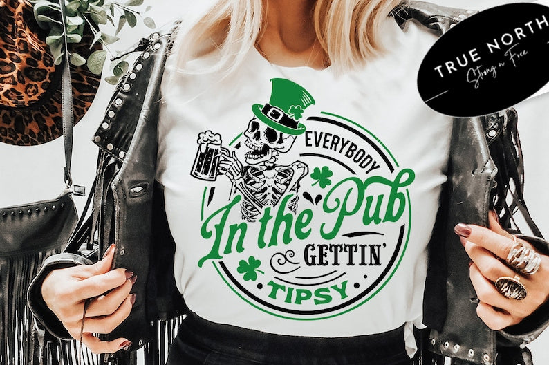 St Patricks Day Shirt or Sweatshirt - Tipsy Design for Celebrating with Friends