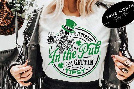 St Patricks Day Shirt or Sweatshirt - Tipsy Design for Celebrating with Friends .
