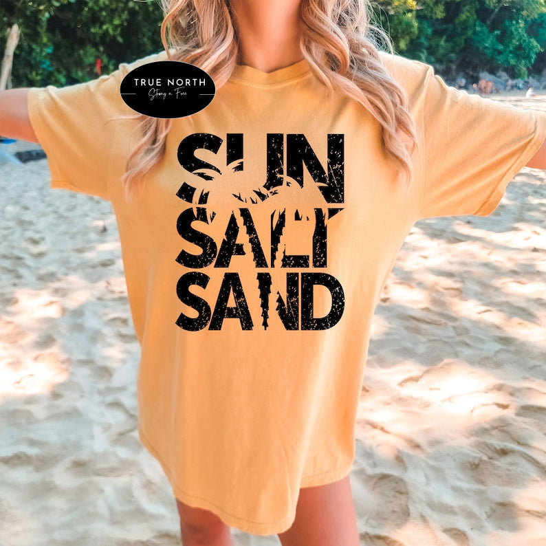 Jumbo Size T-ShirtSweatshirt Combo - Summer Sun Salt and Sand - 3 Color Options .