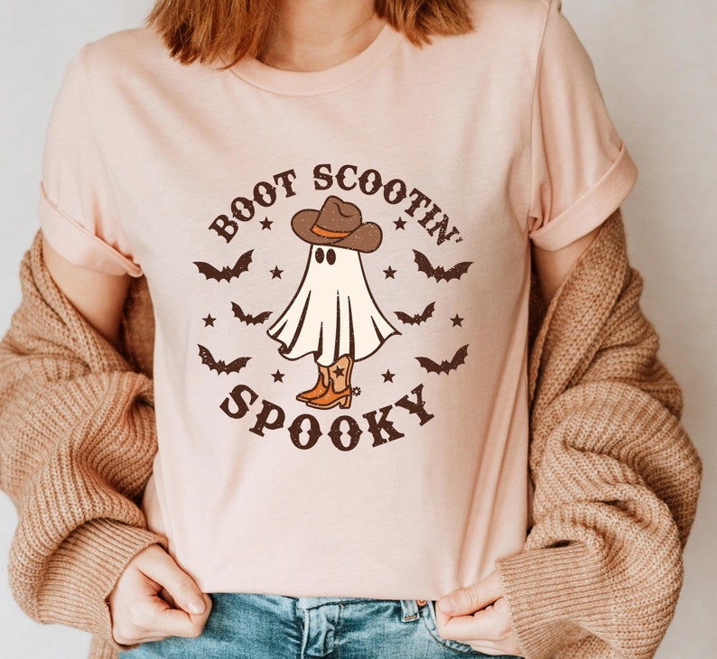 Sweatshirt T-Shirt Fall Theme  Boot Scooting Spooky  Halloween .