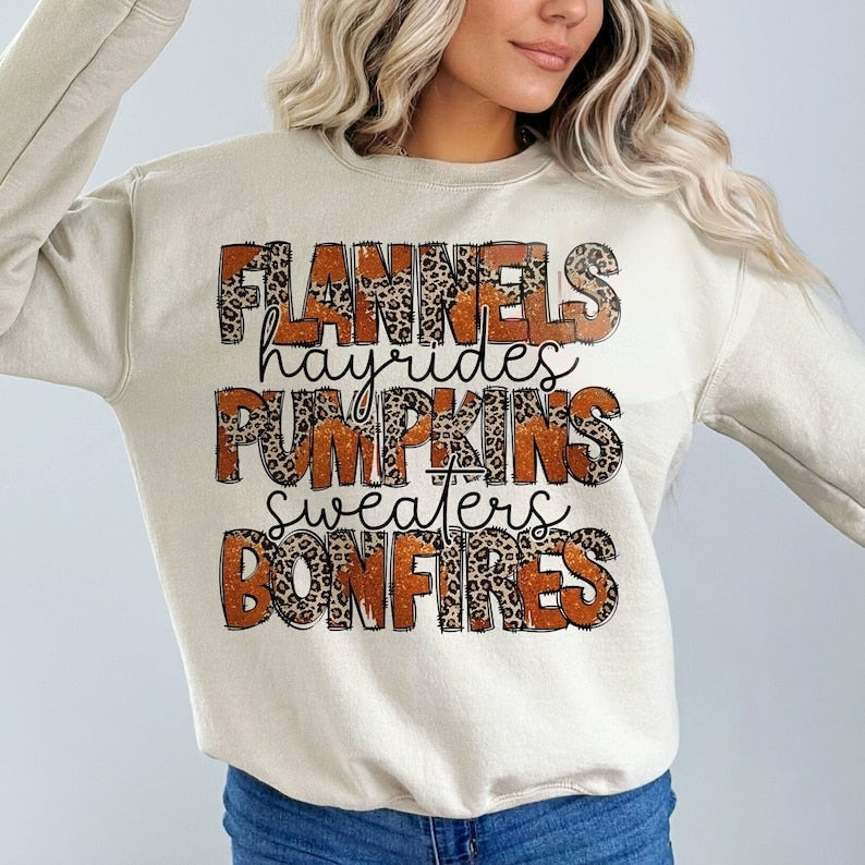 T-Shirt Or Sweatshirt Flannels Hayrides Pumpkins Sweaters Bonfires Hoodie .