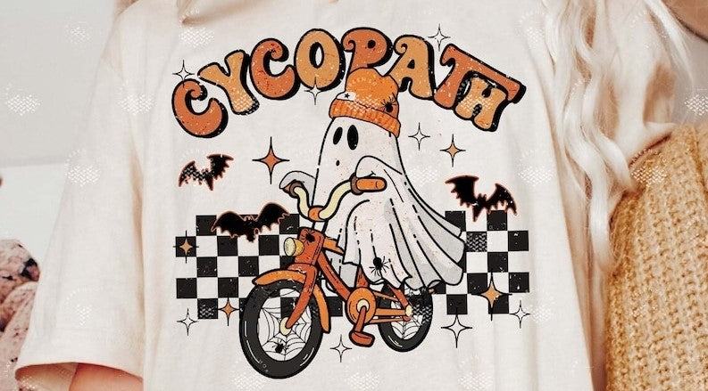 T-Shirt Or Sweatshirt  Cycopath  Bike Fall  Halloween .