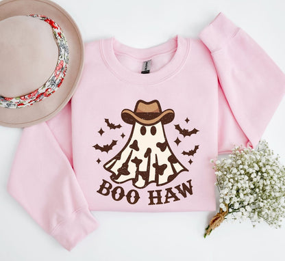 Sweatshirt T-Shirt Fall Theme Boo Haw  Halloween .