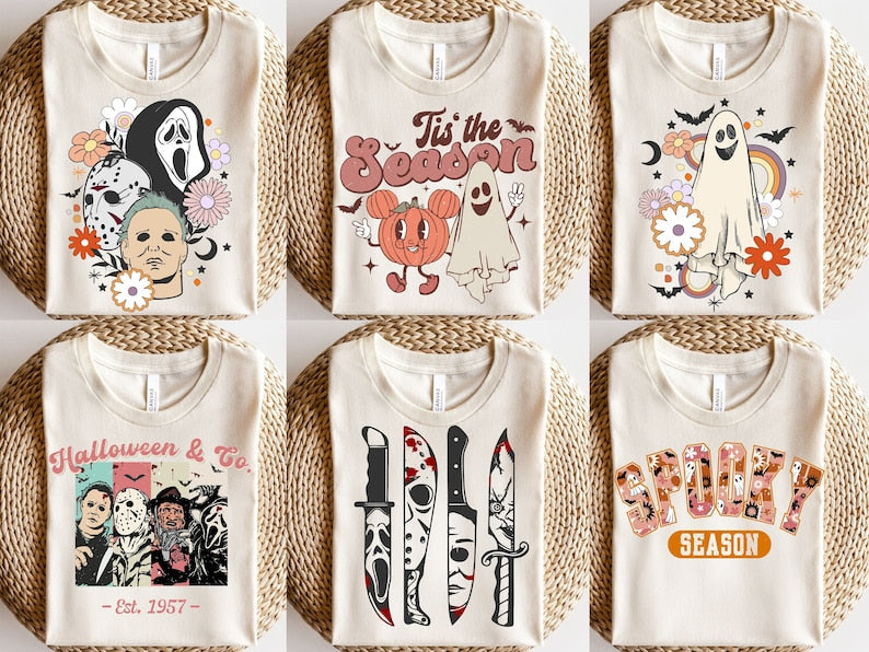 T-Shirt Or Sweatshirt  Fall Theme Halloween Group Of 6 .