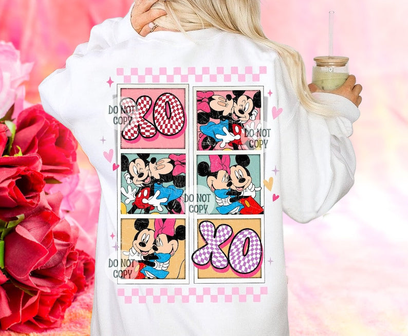Sweatshirt Or T-Shirt  Valentines Mouse Jumbo Print Offered XXOO .