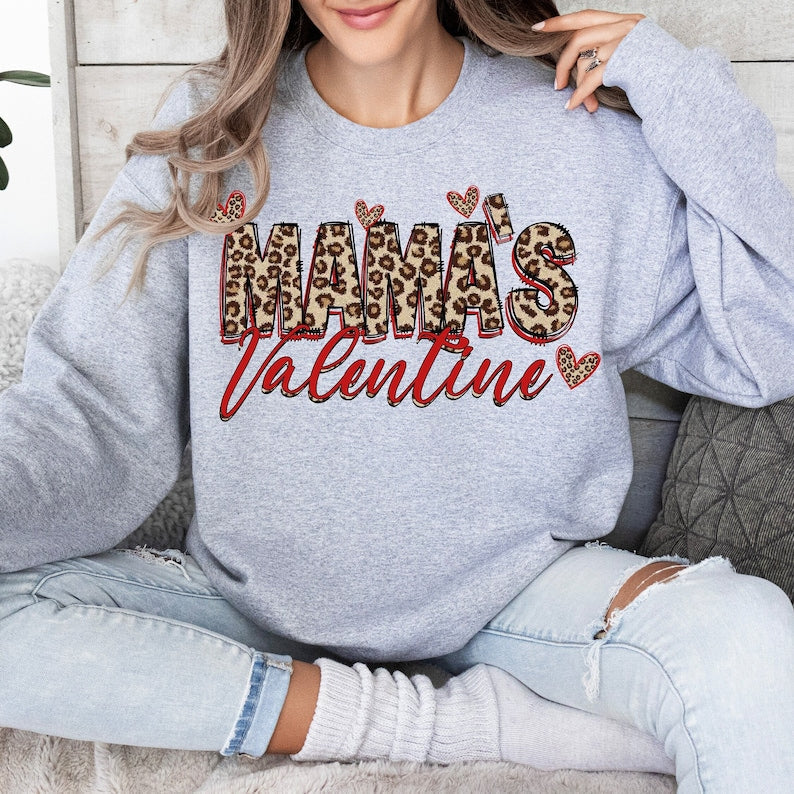 Valentines Mama Jumbo Print Offer Sweatshirt or T-Shirt for a Stylish Mom .