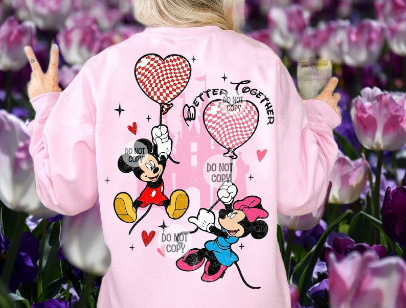 Sweatshirt Or T-Shirt  Valentines Mouse Balloons Jumbo Print Offered
