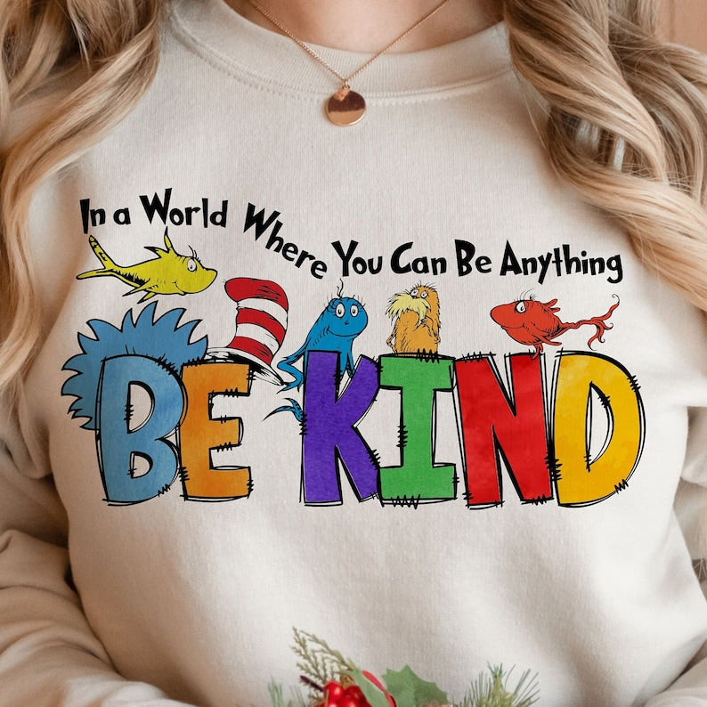 Valentines Vintage Sweatshirt or T-Shirt - Be Kind and Spread Love