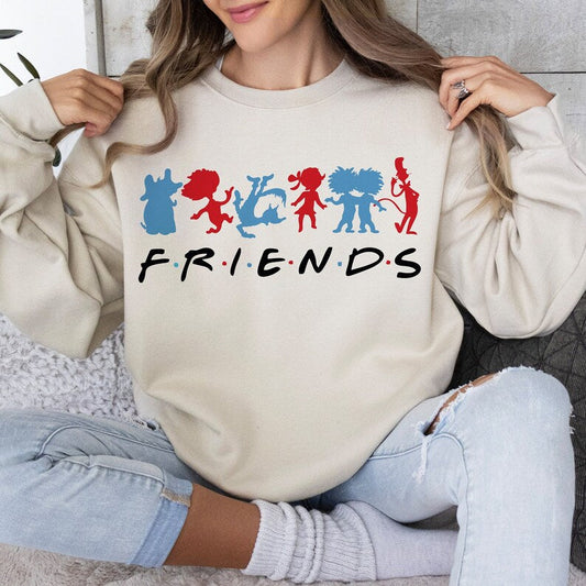 Valentines Cat Friends Cute Sweatshirt or T-Shirt for Cat Lovers .