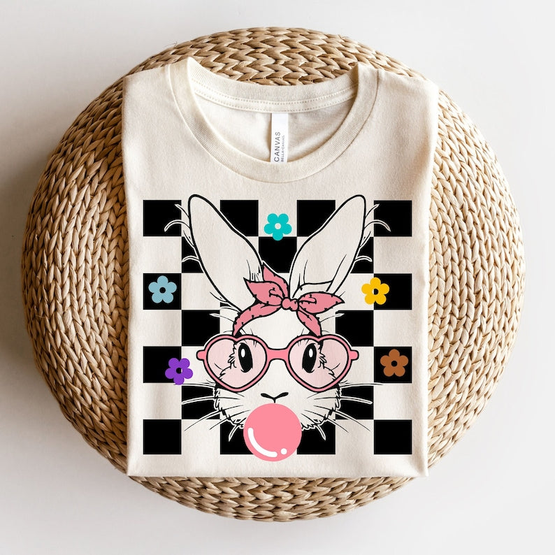 Easter Bunny T-ShirtsSweatshirt - Black Squares - Perfect for Easter Celebrations .