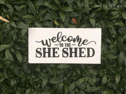 6" x 12" She Shed, Farmhouse Wooden Sign, Newlywed Gift, Valentine Gift, Wedding Wooden Art, Wood Sign for Wall, Decorative Sign