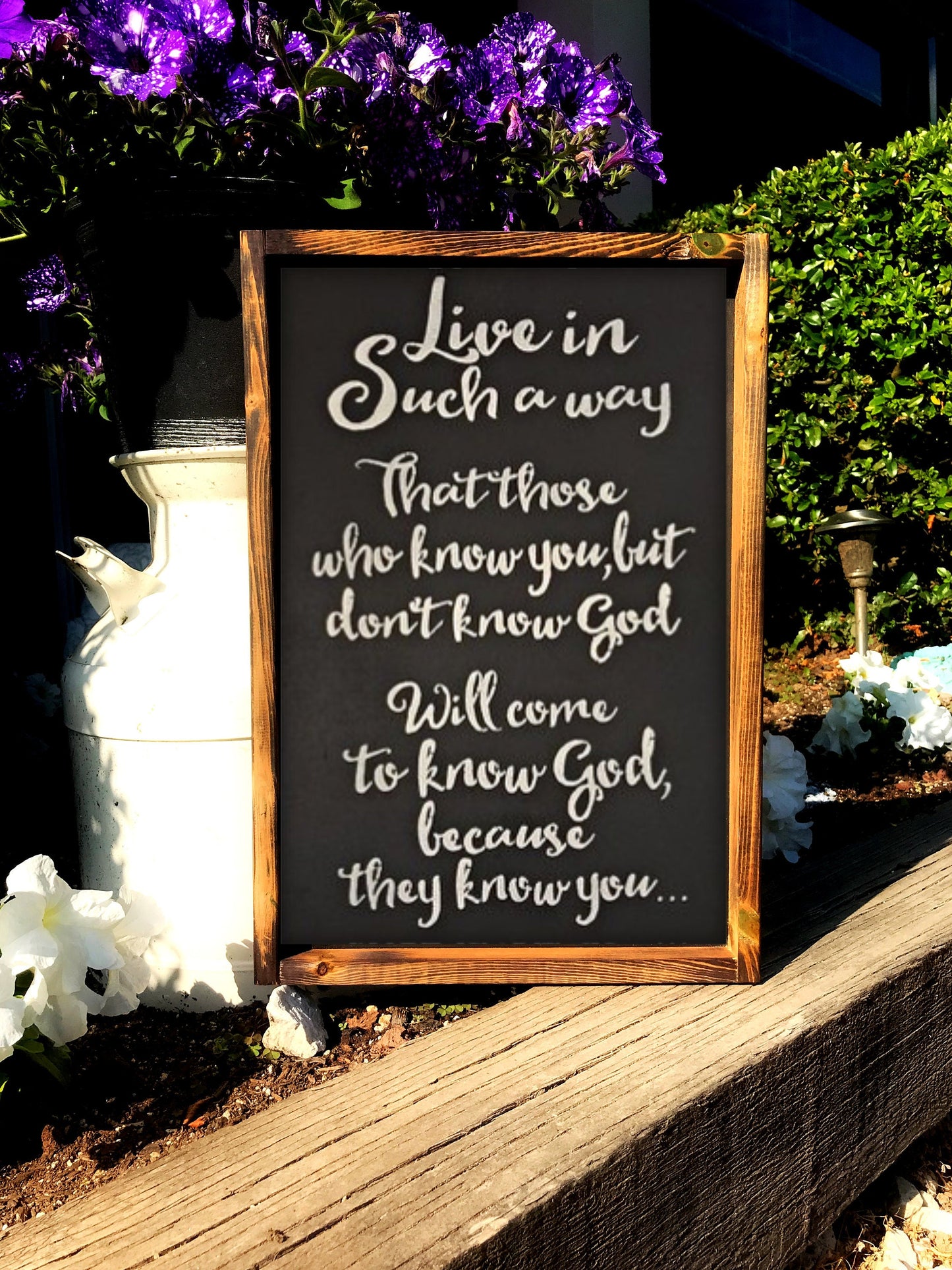 Live In Such A Way  | Know God | Farmhouse Wooden Sign |  Newlywed Gift |  Wedding Wooden Art |  Wood Sign for Wall |  Decorative Sign