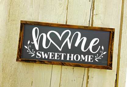 6"x12" |  Home Sweet Home |  Framed Wooden Sign |  Wedding Gift  |  wedding gift |  rustic wooden sign |  farmhouse decor
