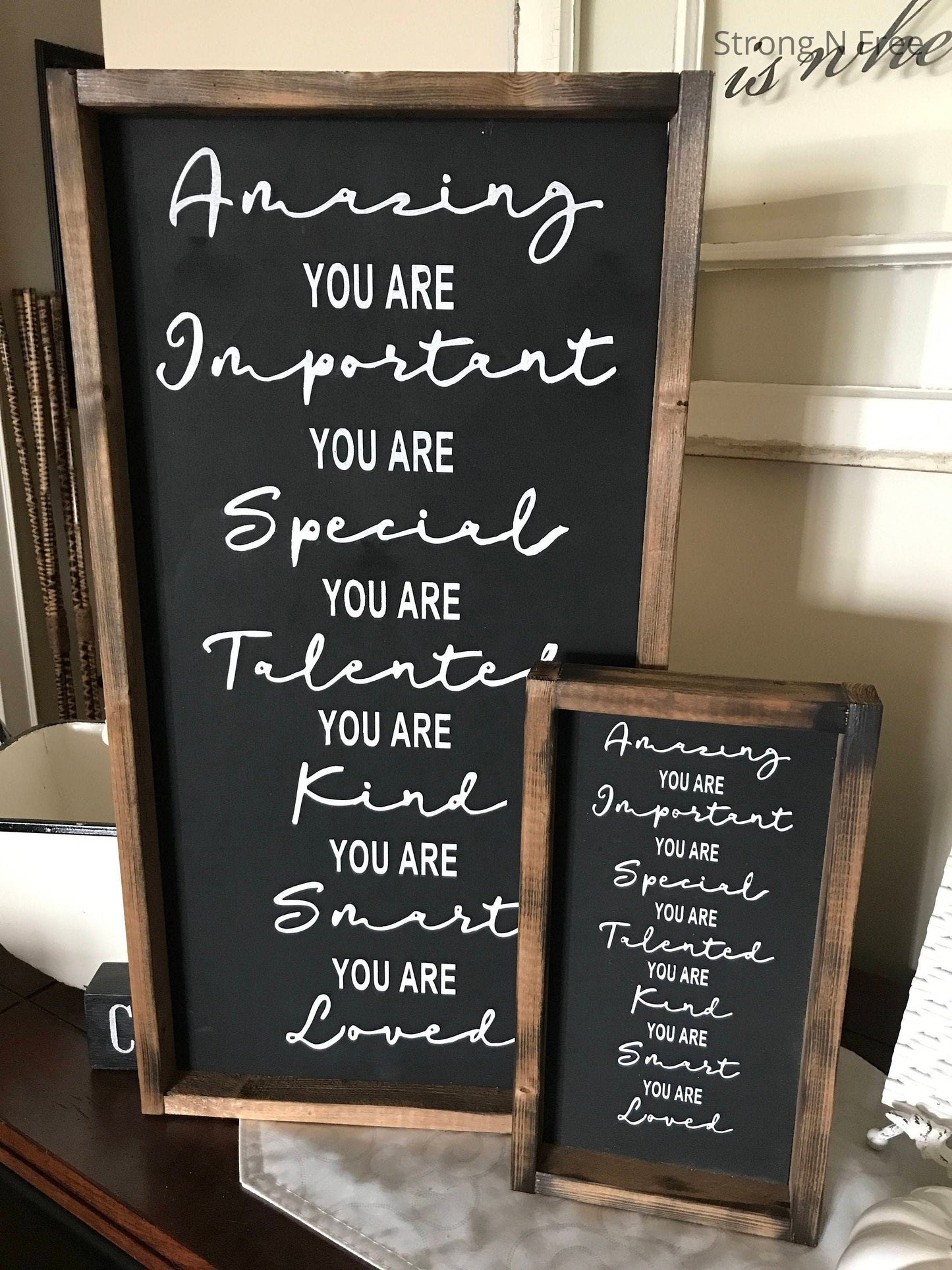 You Are Amazing  |  You Are Important  |  You are Talented  |  You Are Loved |  rustic wooden sign | farmhouse decor