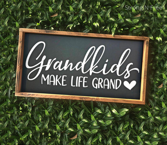 Grandkids make life grand sign - gift for her - wood signs - grandparents sign - Mother's Day gift - Father's Day gift -