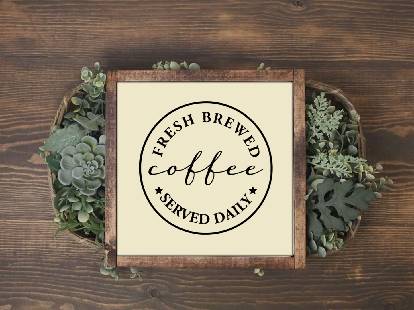 Fresh Brewed Coffee Served Daily Sign | Coffee Bar | Coffee Decor | Kitchen Sign | Kitchen Decor | Coffee Station | Coffee Sign Coffee Lover