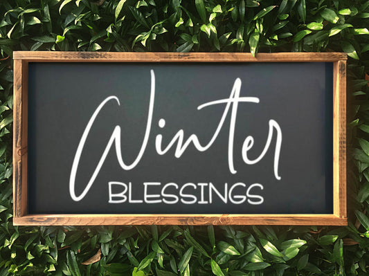 Winter Blessings Sign, Winter Decor, Christmas Decor, Farmhouse Sign, rustic sign, mantle decor, Housewarming Gift