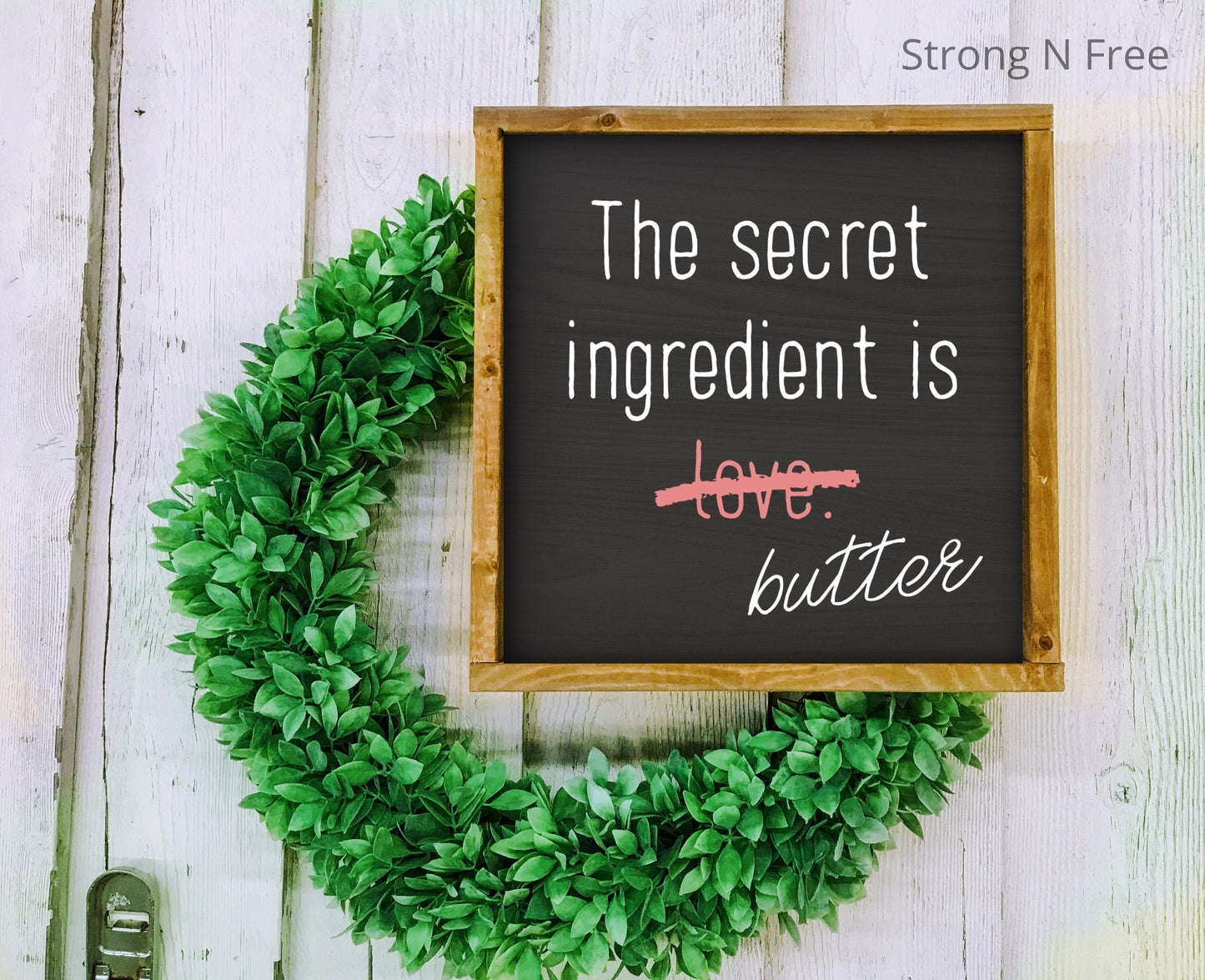 The Secret Ingredient is Love Sign | Dunn Sign | Kitchen Sign | Kitchen Wall Decor | Kitchen Decor | Farmhouse Sign | Farmhouse Kitchen Sign