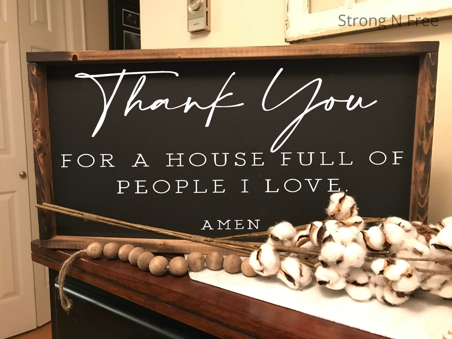 Thank You For A House Full Of People I Love Amen Sign | Farmhouse sign