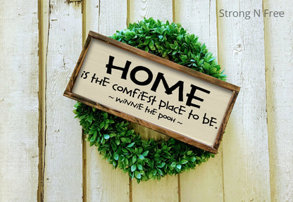 Winnie the Pooh, Home Sign, Framed Sign, Nursery Decor, Farmhouse Sign, Quote Sign, Baby Shower Gift, Modern Farmhouse, Bedroom, Wood sign