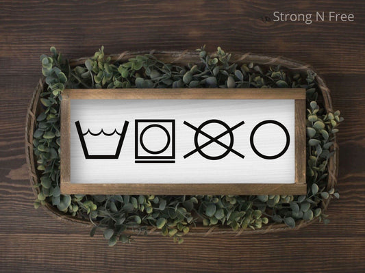 Laundry Sign | Laundry Symbols | Laundry Room Sign | Laundry Room Decor | Wood Sign | Farmhouse Decor | Farmhouse Sign | Laundry Decor