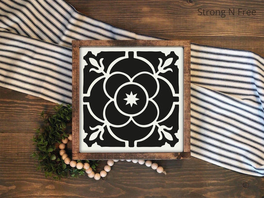 Spanish Tile Wooden Signs // Wood Sign Decor // Farmhouse Sign // Farmhouse Home Decor