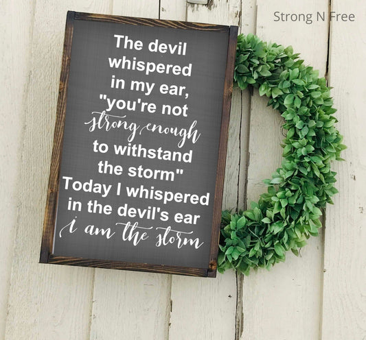 The Devil Whispered In My Ear Wood Sign| Nursery Sign| Wedding Sign| Marriage Sign| Family Sign| Children's Sign,farmhouse decor