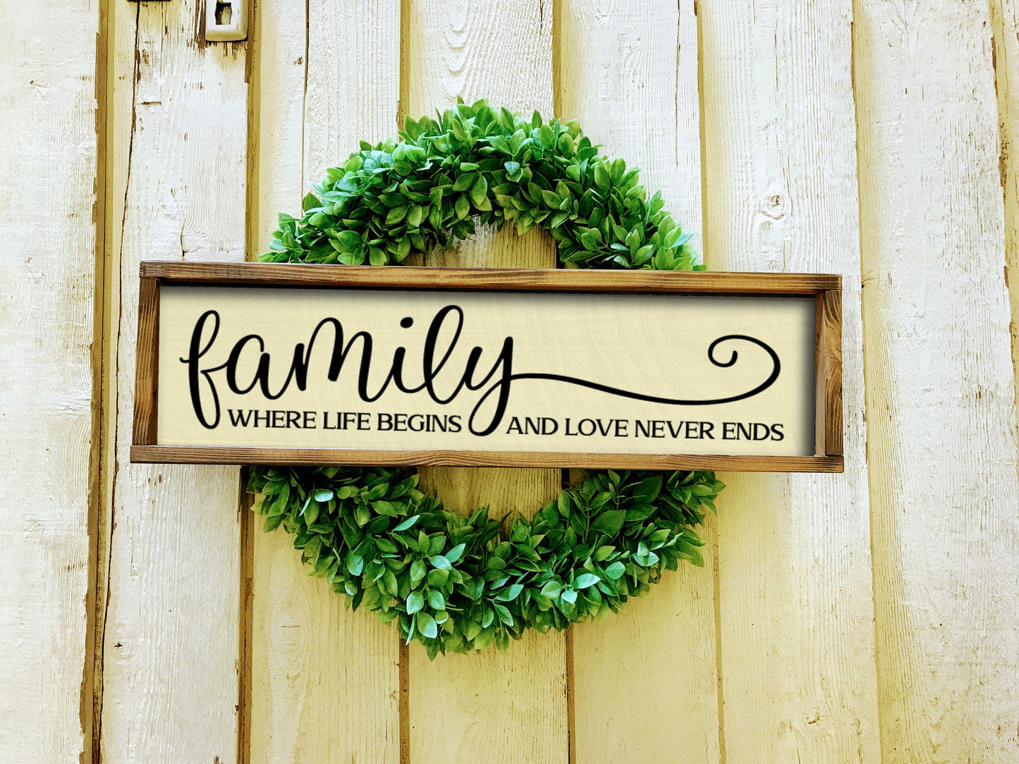Family Wood Sign, Wood Sign, Quotes Signs, Family Sign, Family Where Life Begins And Love Never Ends, Family Wall Decor, Rustic Wall Sign