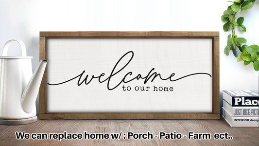 Welcome To Our Home Sign, Customize Signs, Last Name Wood Sign, Wall Decor, Wedding Gift, Anniversary Gift, Established Sign, Entryway