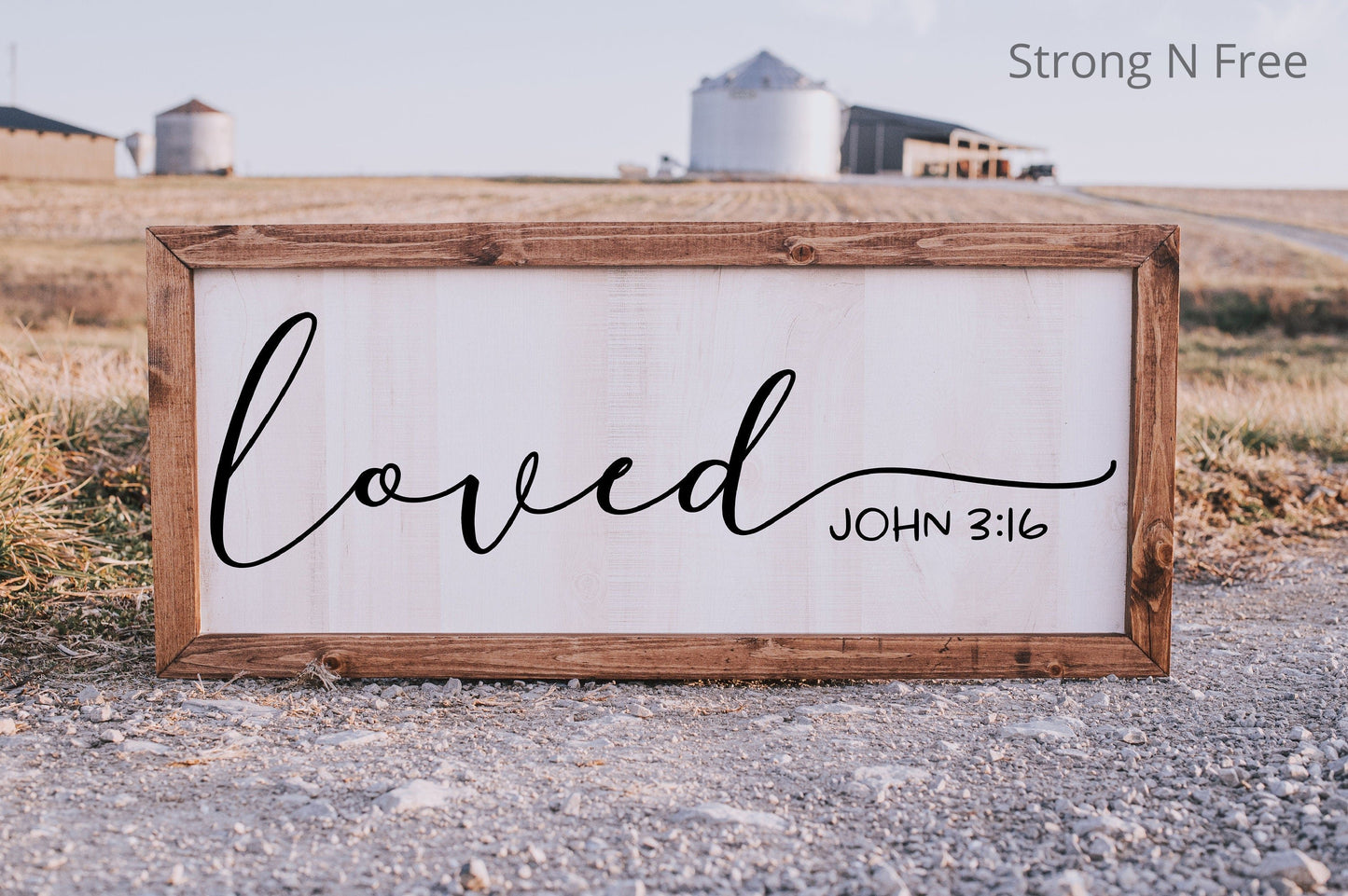 John 3:16, For God so loved the World, Christian Sign, Farmhouse Décor Sign, Farmhouse Sign, Framed Sign, Wood Sign, Rustic Sign