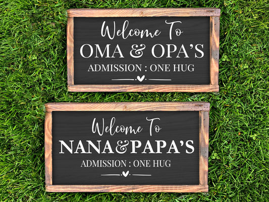 Welcome to Oma and Opa's | gift for Grandparents | farmhouse sign | rustic sign | Grandma and Grandpa's house | Nana and Papa