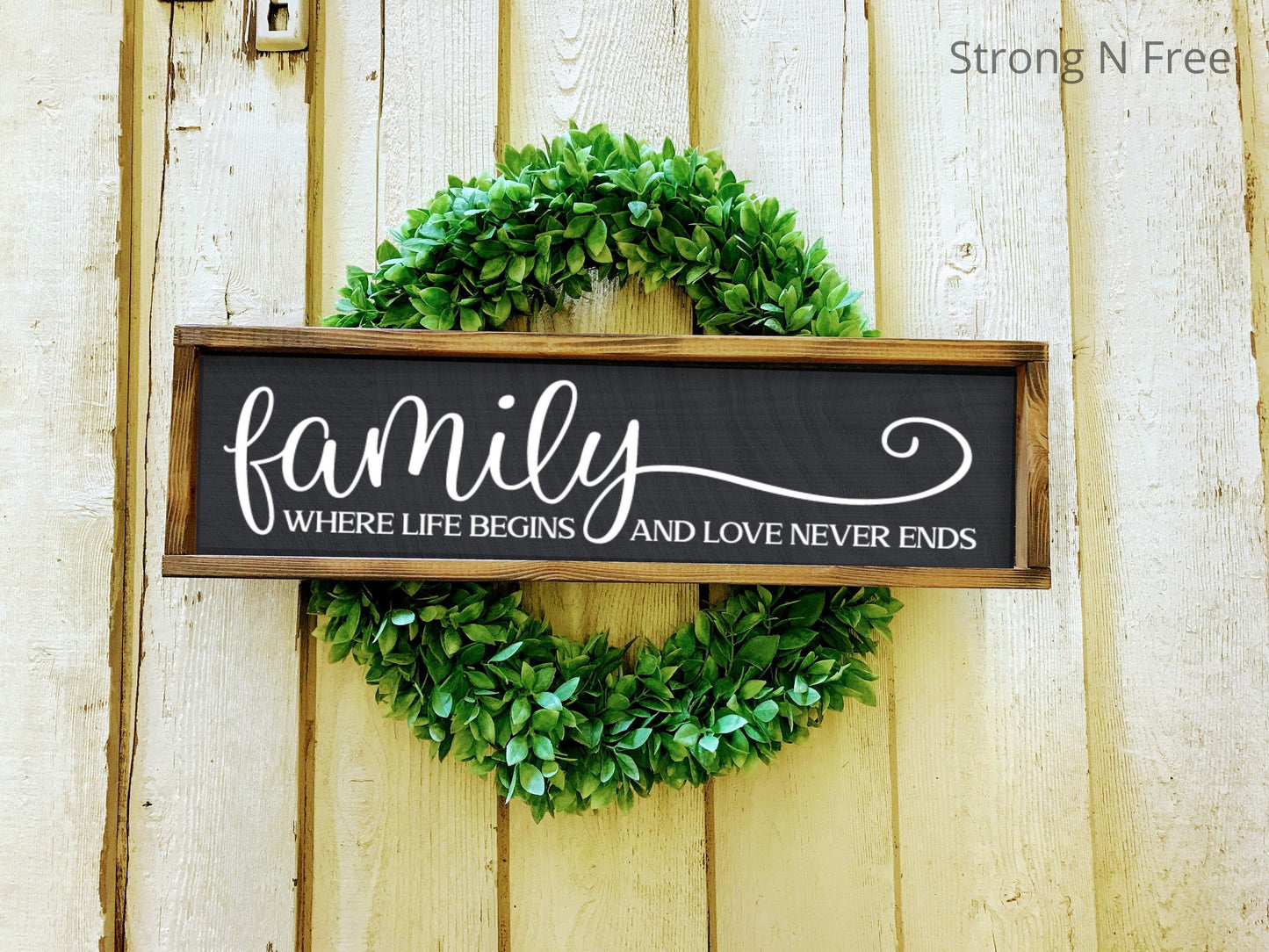 Family Wood Sign, Wood Sign, Quotes Signs, Family Sign, Family Where Life Begins And Love Never Ends, Family Wall Decor, Rustic Wall Sign