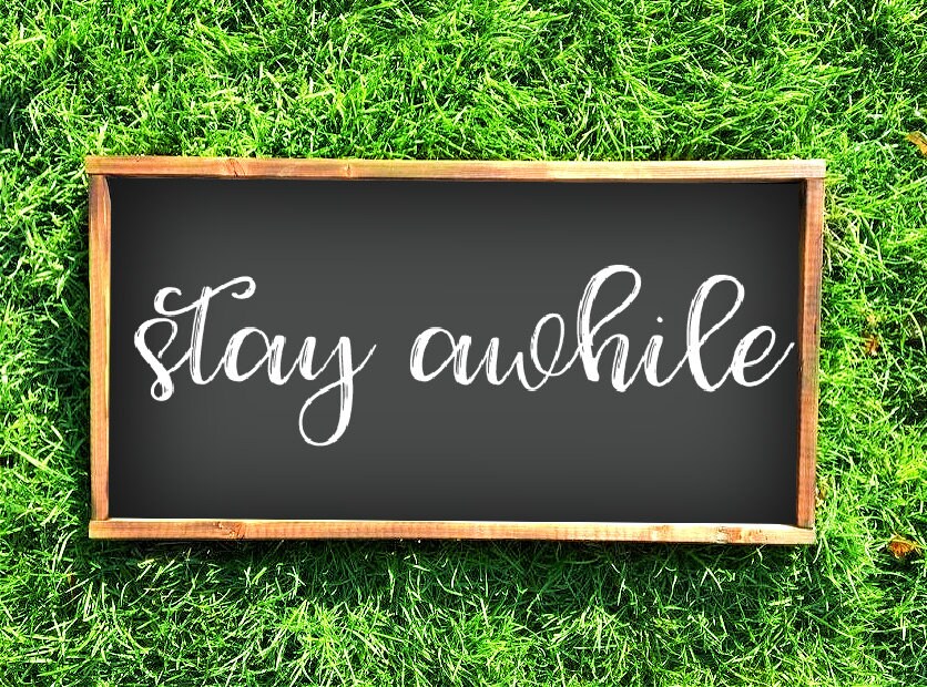 stay awhile sign stay while framed stay awhile | fixerupper house | modern farmhouse decor | framed farmhouse living room decor|gift for her
